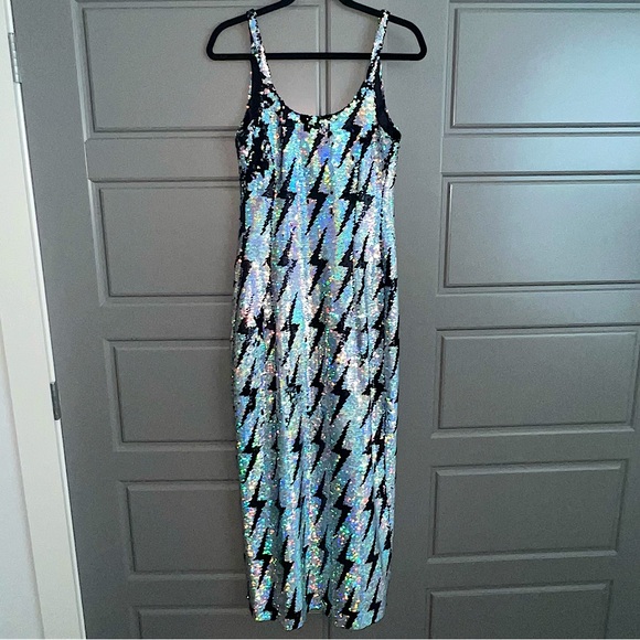 Any Old Iron iridescent sequin lightning bolt gown - Picture 1 of 16